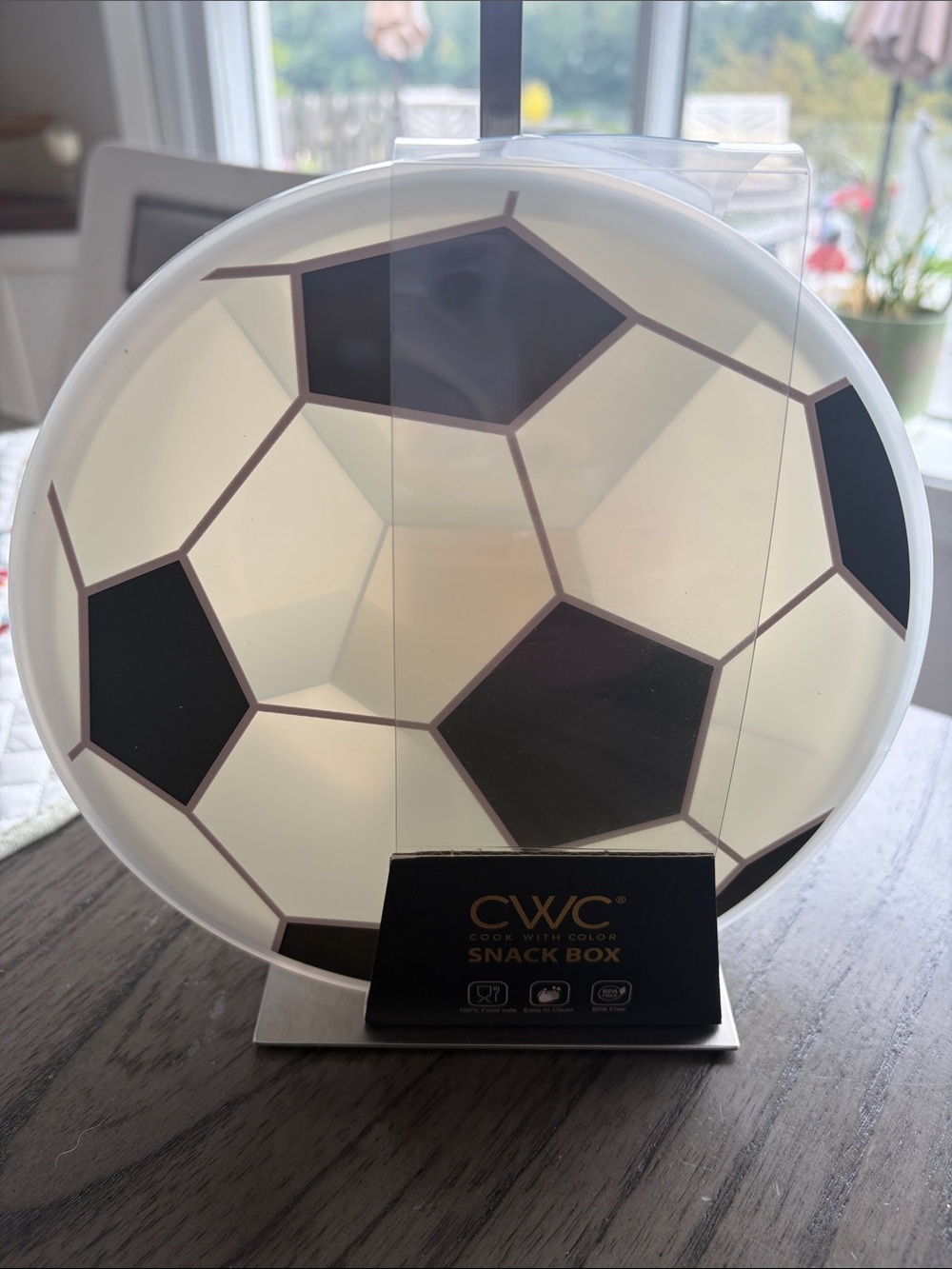 CWC Soccer-Pattern Snack Box - White & Black